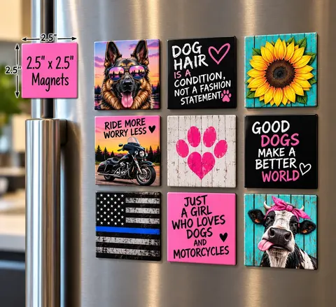 2.5" Square Custom Photo Magnets
