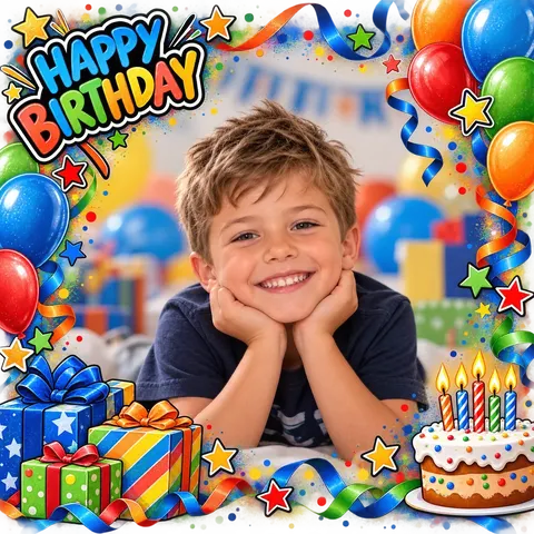 2.5" Custom Photo Birthday Magnet
